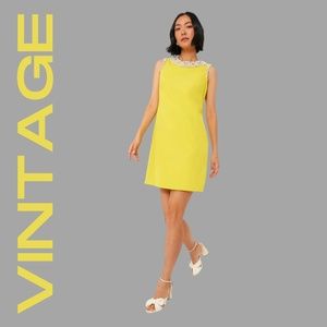 Vintage Lisa Howard 60's Jeweled Neck Shift Dress